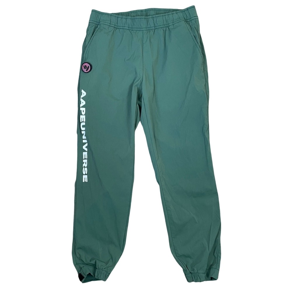 AAPE BY A BATHING APE Green Nylon Spandex Jogger Pants AAPEUNIVERSE Mens Small